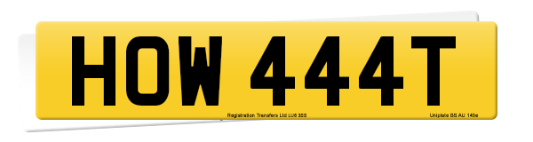 Registration number HOW 444T